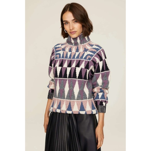 ALTUZARRA Stiblo Wool Blend Diamond Geometric Sweater Women Size Large - Picture 1 of 9